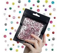 CLRDIVA 3000pcs 4mm Crystal Light Pink Flatback Resin Rhinestones Bulk Jelly Gems Flat Back Crystals Non Hotfix Wholesale Stones Diamonds for Crafts Tumblers Face Eye Makeup Nails Bling DIY Decoration