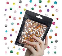 CLRDIVA 3000pcs 5mm Crystal Topaz Flatback Resin Rhinestones Bulk Jelly Gems Flat Back Crystals Non Hotfix Wholesale Stones Diamonds for Crafts Tumblers Face Eye Makeup Nails Bling DIY Decoration