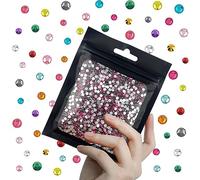 CLRDIVA 5000pcs 3mm Crystal Dark Hot Pink Flatback Resin Rhinestones Bulk Jelly Gems Flat Back Crystals Wholesale Stones Diamonds for Crafts Tumblers Face Eye Makeup Nails Bling DIY Decoration