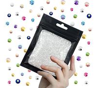 CLRDIVA 5000pcs 3mm Transparent Flatback Resin Rhinestones Bulk Jelly Gems Flat Back Crystals Non Hotfix Wholesale Stones Diamonds for Crafts Tumblers Face Eye Makeup Nails Bling DIY Decoration