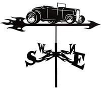 CLSDRHX Weather Vane Stainless Steel Wind Direction Indicator with Roof Mount, Weathervane Measuring Tools Garden Metal Decorations