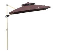 CLSDRZC 2.5M Tilting Parasol Umbrella with Crank Handle Tilt Sun Shade, UV Protective for Outdoor, Garden and Patio, 24 Ribs