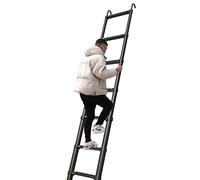 CLSDRZC 6./5.9m/5.5m/5.1m/4.7m/3.9m/3.5m/2.7m/2. Telescoping Ladder with Hooks, Aluminum Black Tall Telescopic Ladders with Stabiliser Bar, Loads 150kg