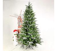 CLSDRZC 6.8Ft Artificial Christmas Tree Snow Flocked Hinged Feel-Real Solid Metal Legs Unlit for Holiday Decoration-Green 6.8Ft(210cm) The New