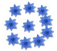 CLSDRZC 8cm 10Pcs/Set Flowers Glitter Birthday Wed Party Xmas Christmas Decor Trees Home Decor Summer Flowers Artificial