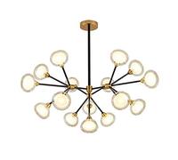 CLSDRZC Black G9 Mid Century Ceiling Light Fixture, In The Magic Bean Light,During Light For Kitchen Dining Living Room Bedroom,6 Lights Sputnik Chandelier-Black and gold bronze 16