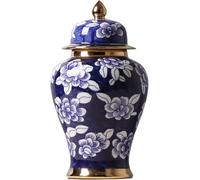 CLSDRZC Blue and White Vase Ginger Jars for Home Decor Decorative Vase for Living Room Kitchen Storage Jar(Large)