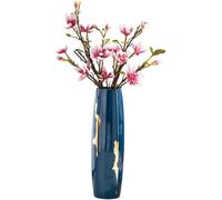 CLSDRZC Blue Gilded Large Vase Floor Vase Large Decoration Ceramic Material Living Room Porch Flower Arrangement