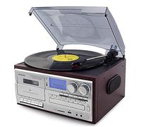 CLSDRZC Bluetooth Turntable Vinyl Record Player Vintage Gramophone 3 Speed USB Recorder Multifunction CD Radio Phonograph recorder