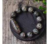 CLSDRZC Bracelet Natural Agate Beaded Bangle,Feng Shui Bracelet,Amulet Bracelet,Attract Wealth Money and Good Luck,Tibetan Style Dzi Beads Bracelet,Buddhist Jewelry Gifts,Birthday Present-M with