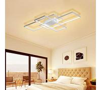 CLSDRZC Ceiling Light Dimmable LED Chandelier with Remote Control, 50W 3-Layer Square Ceiling Lamp Acrylic Flush Mount Ceiling Lights Fixtures for Bedroom Dining Living Room Kitchen