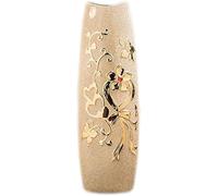 CLSDRZC Ceramic Vase Gold-Plated Home Wedding Living Room Decoration Small Flower Insert Ornaments Crafts(10.5cm*46cm*14.5cm)