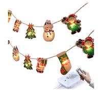 CLSDRZC Chandelier New Christmas Tree Decoration Pendant Lights LED Santa Snowman String Lights Remote Control LED Lamp 2.5 Meters 20 Lights
