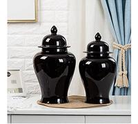 CLSDRZC Chinese Ceramic Ginger Jar Floral Vases With Lid,Vases Decorative Decor (Purple,18.59.8IN)