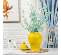 CLSDRZC Chinese Ceramic Ginger Jar Floral Vases With Lid,Vases Decorative Decor (Purple,18.59.8IN)