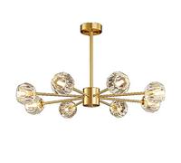 CLSDRZC Crystal Chandelier Sputnik Mid Century During Lighting Gold Brass Ceiling Light Fixture For Kitchen Dining Room Living Room,G9 Full Copper Crystal Chandelier-Copper 8 head