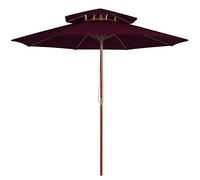 CLSDRZC Double Decker Parasol with Wooden Pole Garden Umbrella Sun Shelter