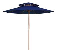 CLSDRZC Double Decker Parasol with Wooden Pole Garden Umbrella Sun Shelter