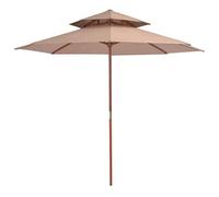 CLSDRZC Double Decker Parasol with Wooden Pole Garden Umbrella Sun Shelter