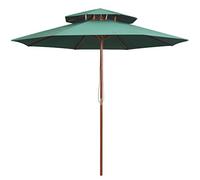 CLSDRZC Double Decker Parasol with Wooden Pole Garden Umbrella Sun Shelter