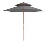 CLSDRZC Double Decker Parasol with Wooden Pole Garden Umbrella Sun Shelter