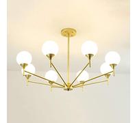 CLSDRZC E27 Nordic Magic Bean Chandelier,Living Room Dining Room Bedroom, Molecular Glass Chandelier-Gold. 8 head