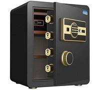 CLSDRZC Fireproof Waterproof Home Small Value Yellow Digital Keypad Volume Wall or Floor Mounted High Density Alloy Steel Double Alarm Black for Home Office Cash Use (Yellow