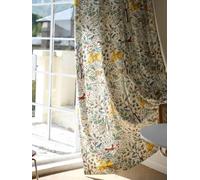 CLSDRZC Floral Curtains, Vintage Garden Plants Herbs Flowers Animals Botanical Classic Art, Back Tab Drapes Window Treatments 1 Panel for Living Room Bedroom, Beige,63" W x 84" L