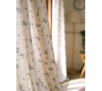 CLSDRZC Floral Farmhouse Bohemian Semi Blackout Boho Drapes,63 Inchs Length Cotton Linen Blend Grommet Curtains for Living Room Bedroom,1 Panle,63" W x 63" L