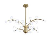 CLSDRZC G4 Nordic Concise Diamond Flower Chandelier,Creative Personality Art Chandelier,Living Room Bedroom Dining Room Villa Lighting-Gold white light 33 head