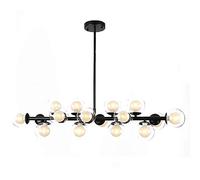 CLSDRZC G4 Sputnik Chandelier,Magic Bean Molecular Chandelier Globe Ceiling Light Fixtures Living Room Restaurant Kitchen Island,Ceiling Lamp Black Gold Round Ring Glass Chandelier-Black. 16 long