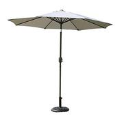 CLSDRZC Garden Parasol, 2.7m Grey Beach Umbrella Parasols with Crank Handle and Adjustable Tilt Mechanism for Outdoor Balcony Pool