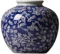 CLSDRZC Ginger Jar Blue and White Chinese Porcelain Ceramic Vase Antique Shelf Table Decoration(Small)