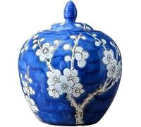 CLSDRZC Ginger Jar Ceramic Vase Chinese Style Living Room Decoration Blue and White Porcelain Flower Vase(Small)