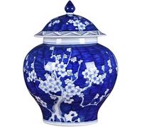 CLSDRZC Ginger Jar Chinese Style Blue and White Vase Decorative Jars Chinoiserie Ceramic Flower Vase
