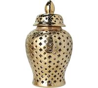 CLSDRZC Ginger Jar Decorative Vase For Home Decor Flower Display Ceramic For Bookshelf Mantle(Silver,Small)