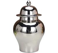 CLSDRZC Ginger Jar Gold Vases for Decor Decorative Vase with Lid Suitable for Home Office Table Living Room Bookshelf(Silver,Small)
