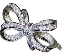 CLSDRZC Girl Products 925 Sterling Silver Classic Big Bow Bow Bow Zircon Ring For Ladies Birthday Wedding Engagement Jewelry Gift-N32 Gifts