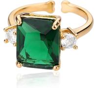 CLSDRZC Girl Products Rings Ring Jewellery Women Men Big Green Square Stone Rings For Women Square Stone Adjustable Ring Party Punk Gifts