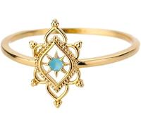 CLSDRZC Girl Products Rings Ring Jewellery Women Men Opal Hexagonal Star Flower Ring For Women Hollow Out Pattern Geometry Ring Femme Party Wedding Gifts