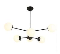 CLSDRZC Globe During Light Lamps Nordic Branch Sputnik Chandelier Molecule Adjustable Glass Shade,E27 Creative Molecular Light,Glass Light,Magic Bean Chandelier-Black. 6 head