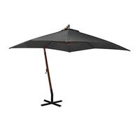 CLSDRZC Hanging Parasol with Pole Outdoor Sunshade Umbrella Solid Fir Wood