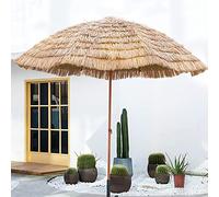 CLSDRZC Hawaiian Style Tropical Straw Beach Round Garden Parasol Portable Outdoor Patio Table Market Umbrella| Sun UV Protection