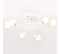 CLSDRZC Iron Ceiling Light Chandelier Sputnik Creative Ceiling Light Fixture Black Gold White Branch 6 Lights Indoor Lighting For Living Room Bedroom Dining Room Kitchen-Whit