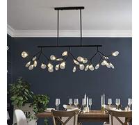 CLSDRZC Lamp Lighting/Restaurant Chandelier, 3 Head Rectangular Led Firefly Art Bar Counter Lamp,Black-White Light