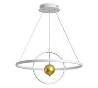 CLSDRZC LED During Light Ring Light,Adjustable Acrylic Ceiling Hanging Light For Dining Room Livingroom,Contemporary Dimmable Globe Chandelier Remote Control-White. 60x60cm