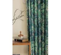 CLSDRZC Linen Floral Curtains for Living Room 45 Inches Long with Printed Flower Light Filtering, Cottage Core Pinch Pleated Sage Green Window Curtain Set Bedroom Curtains,1 Panels
