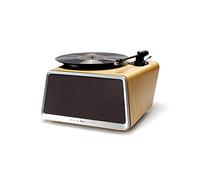 CLSDRZC Music Box Record Player,Vintage Turntable Bluetooth Vinyl Player LP Record Bluetooth Sound Player Gramophone Player with Built-in Stereo Speaker,Natural Wood recorder
