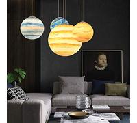 CLSDRZC Nine Planet Chandelier Post Creative Coffee Restaurant Bar Resin Round Earth Moon Ceiling Light