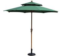 CLSDRZC Outdoor Parasols Base 9ft / 2.7m Garden Umbrella with Crank Handle, Sun Shade Waterproof Protection for Terrace, Balcony, Patio, Pool, Beach Sunscreen，White